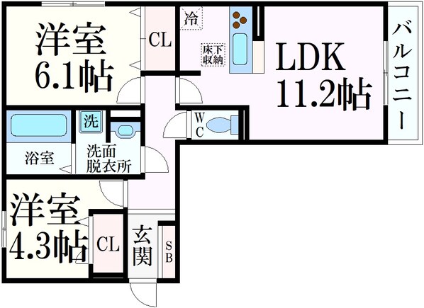 エムライズ西宮の物件間取画像